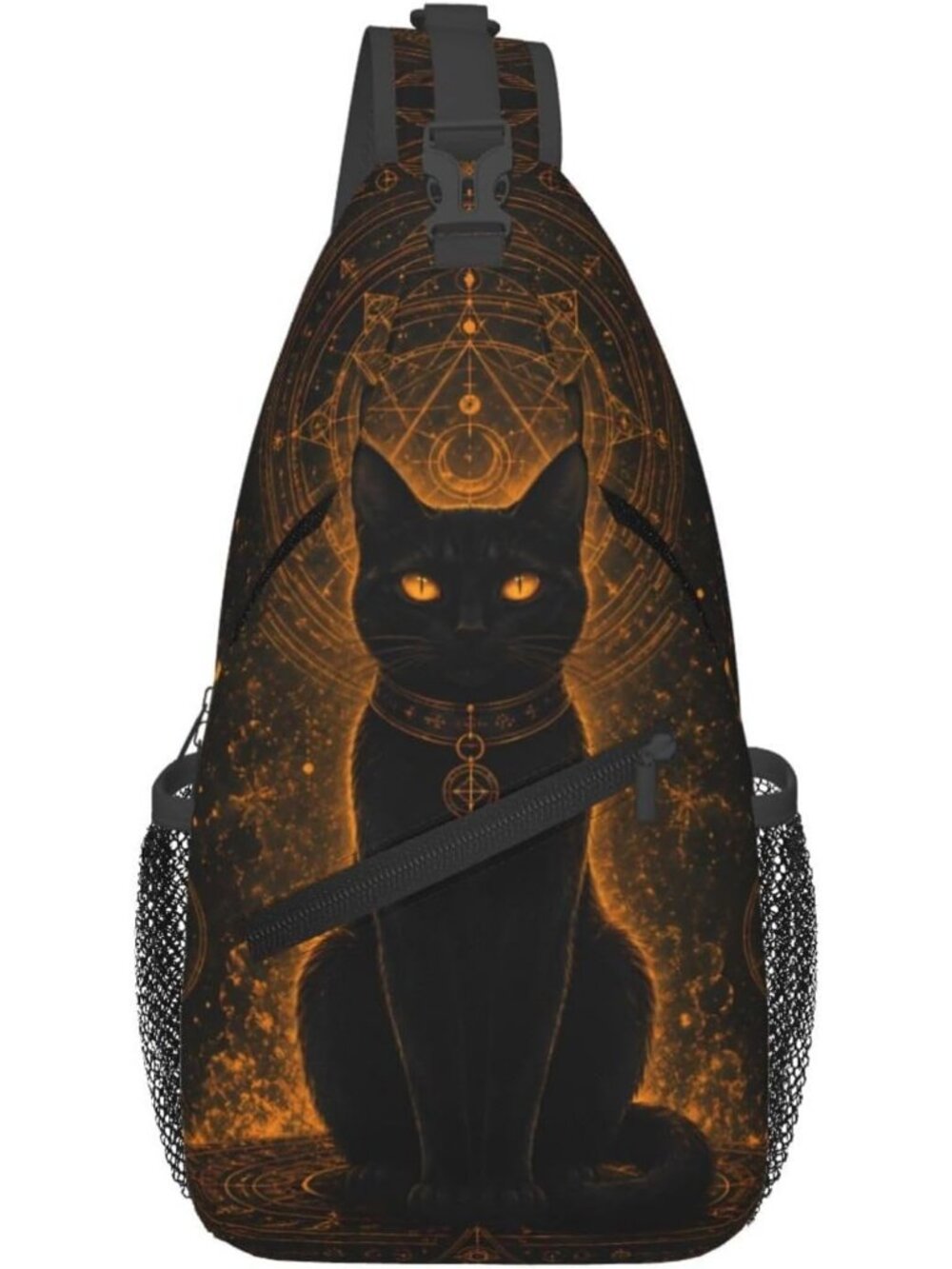 Unisex BlackCat Board Skeletons Sling Backpack Chest Hiking Travel Crossbody Bag